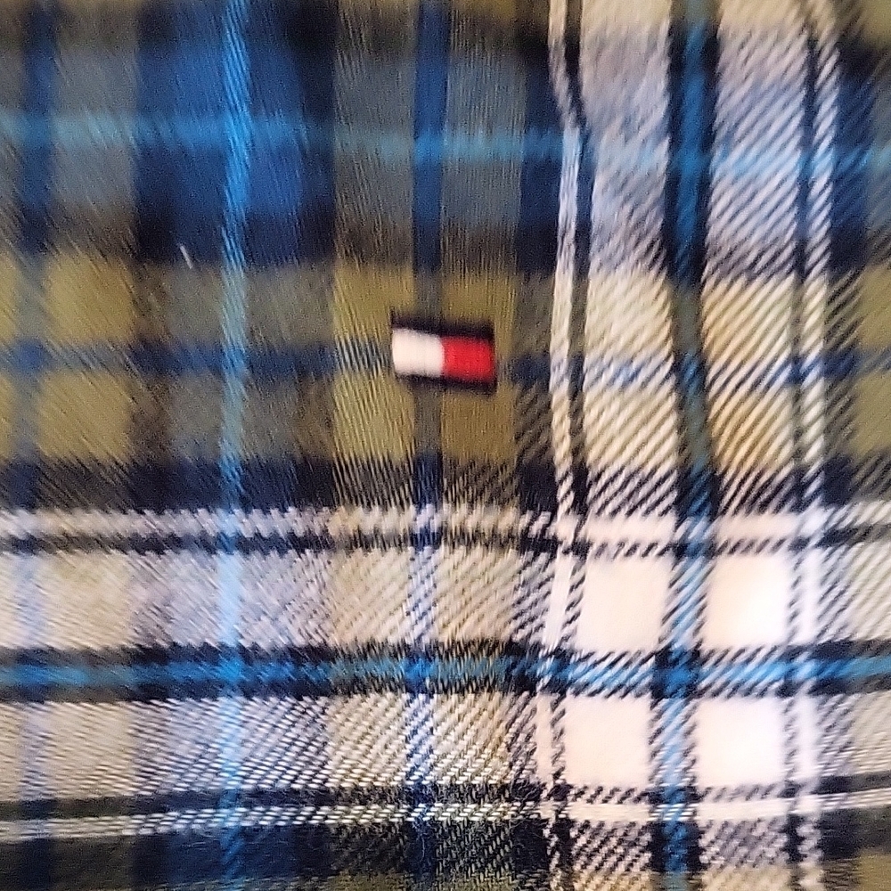 Tommy Hilfiger Blue and White Casual Button Down Shirt - Picture 4 of 4